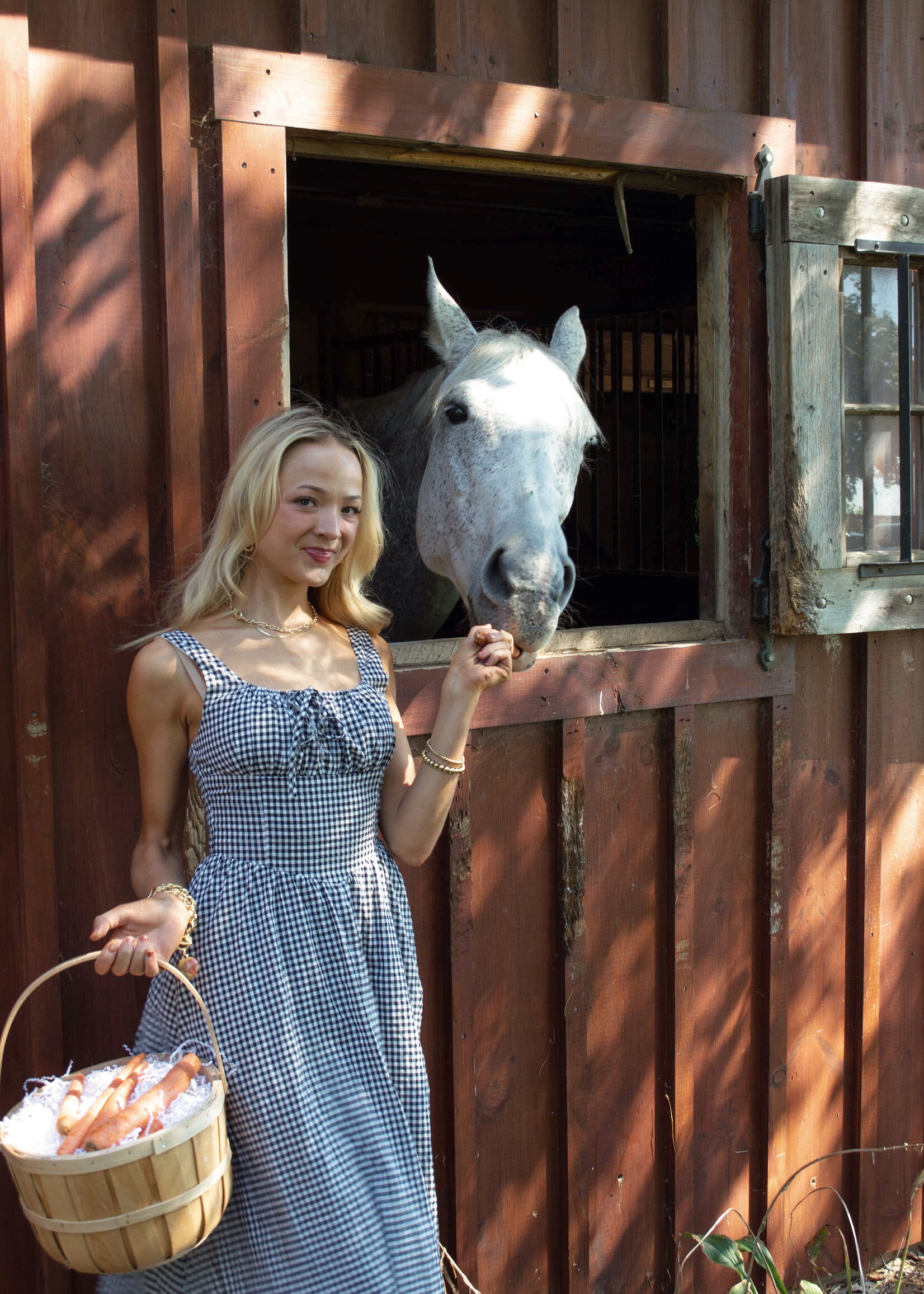 Corinne Gingham Midi Dress