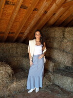 Bettie Gingham Tiered Maxi Skirt
