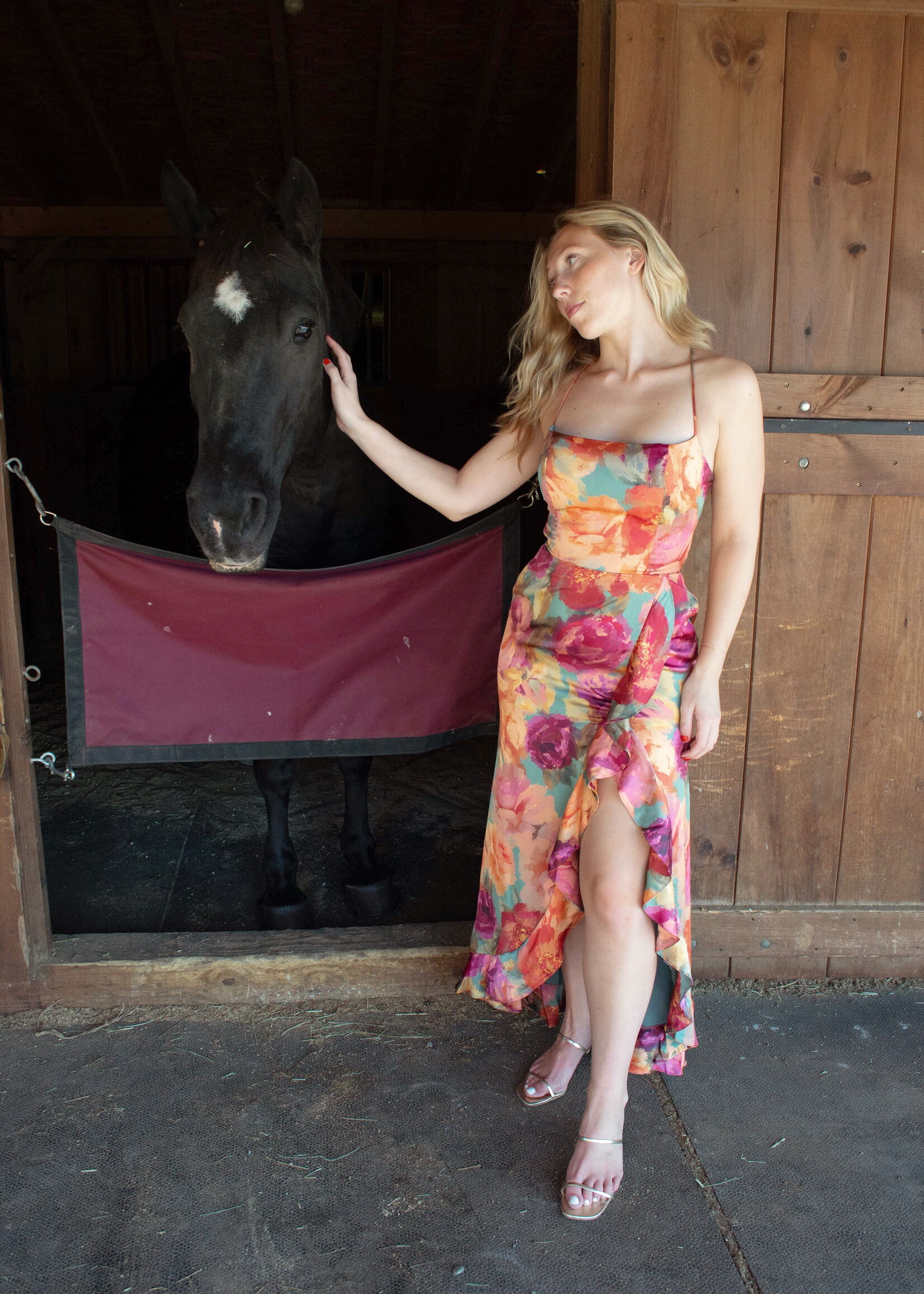 Everleigh Open Back Ruffled Maxi Dress