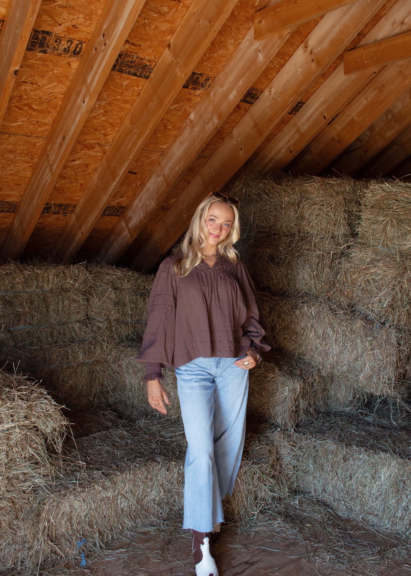 Caterina Long Sleeve V-Neck Top