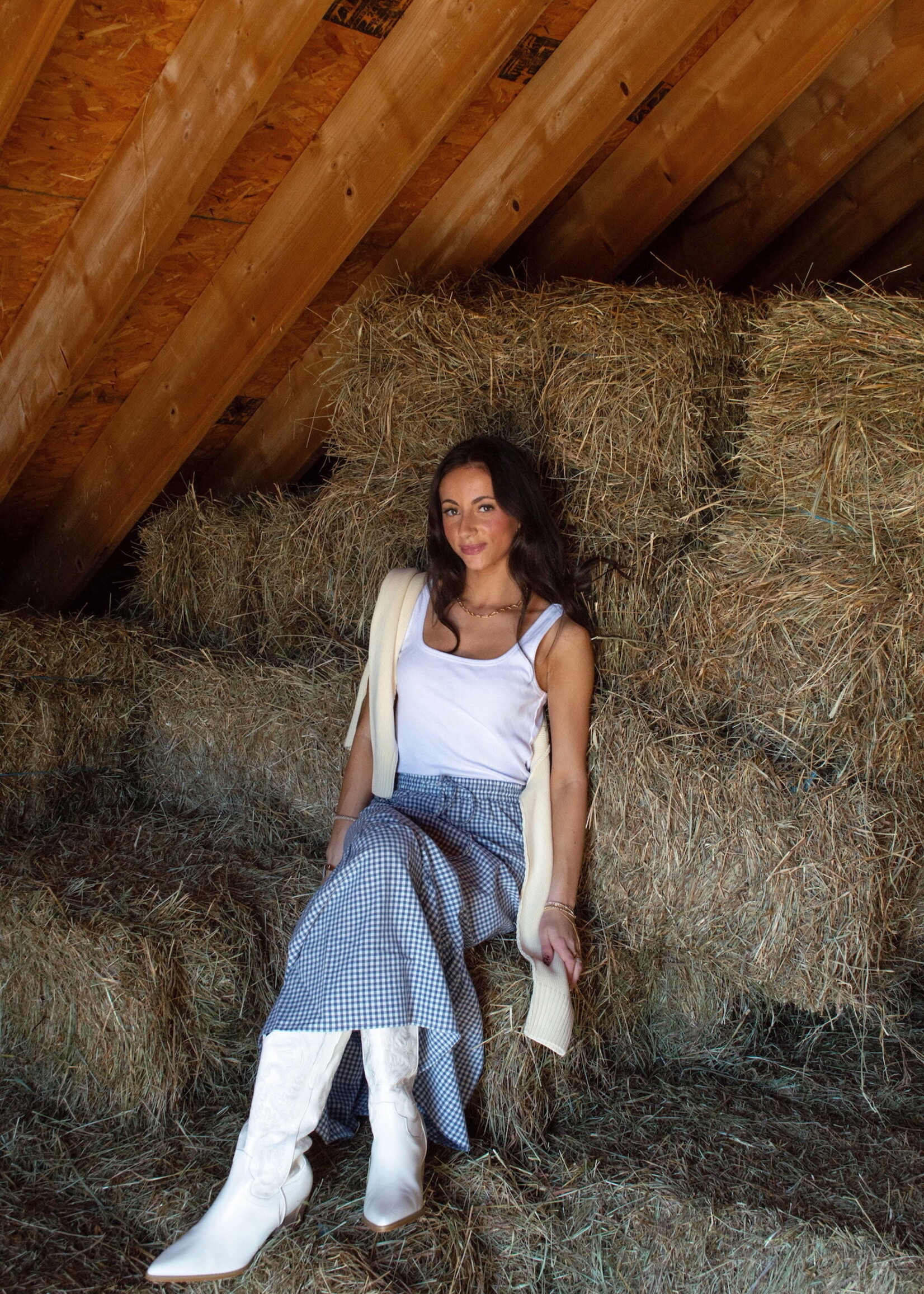 Bettie Gingham Tiered Maxi Skirt