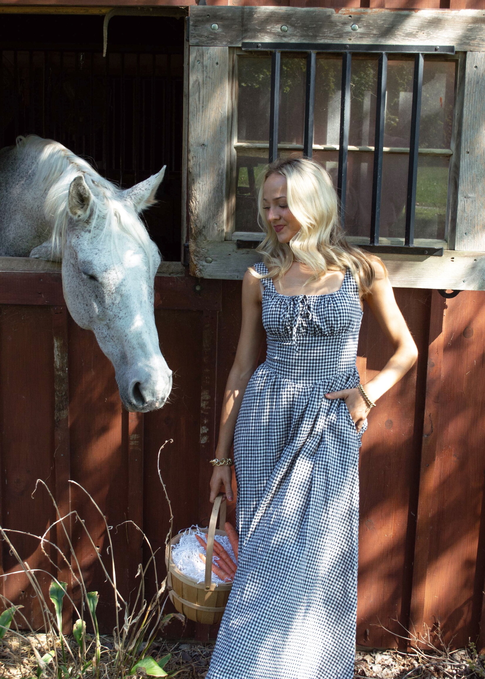 Corinne Gingham Midi Dress