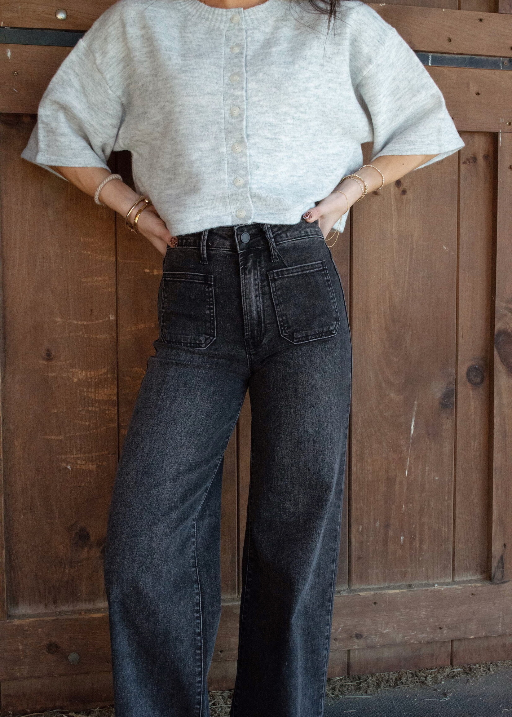 Eileen Mini Patch Pocket Wide Jean