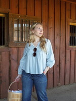 Crystal Stripe Bubble Blouse