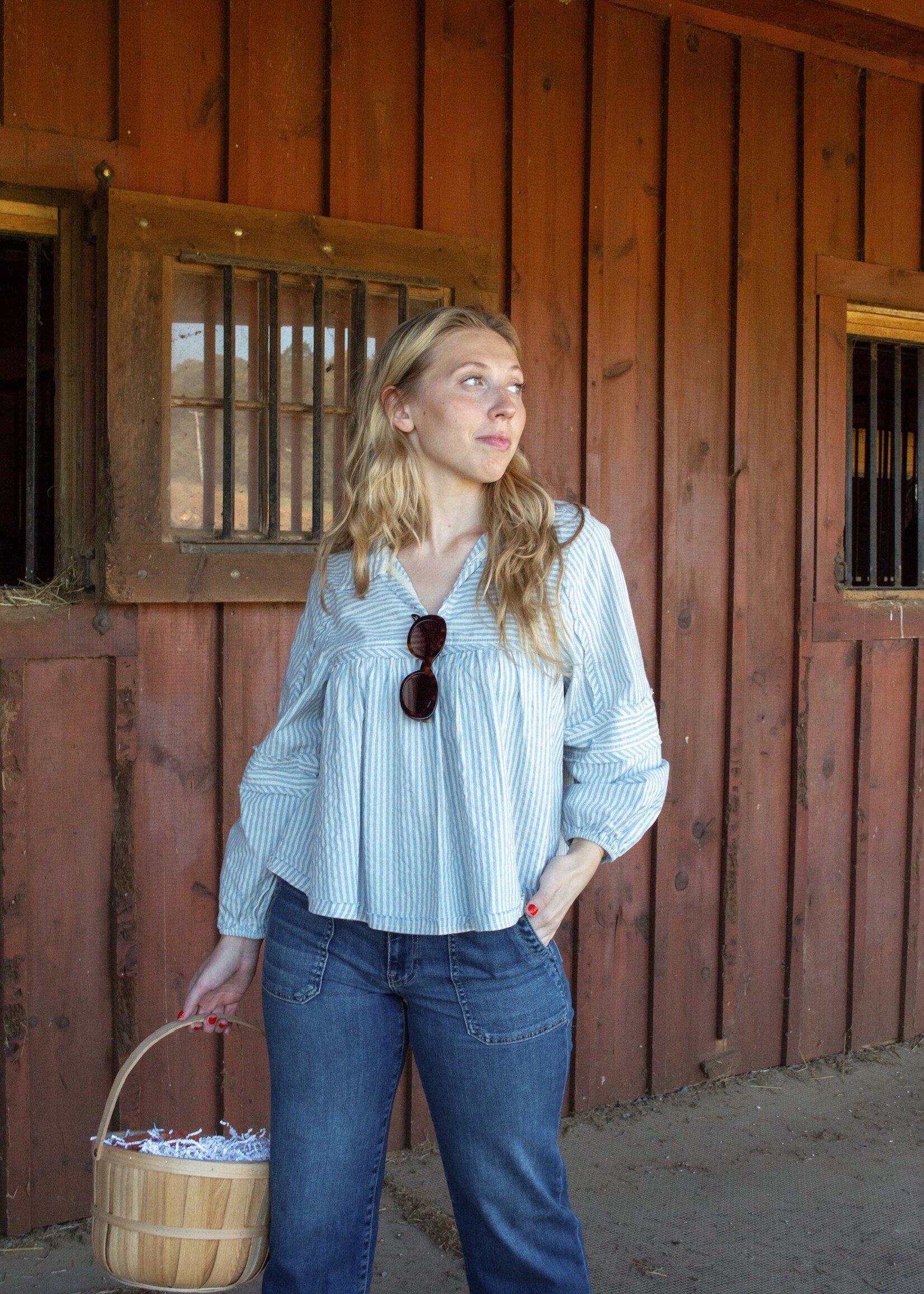 Crystal Stripe Bubble Blouse