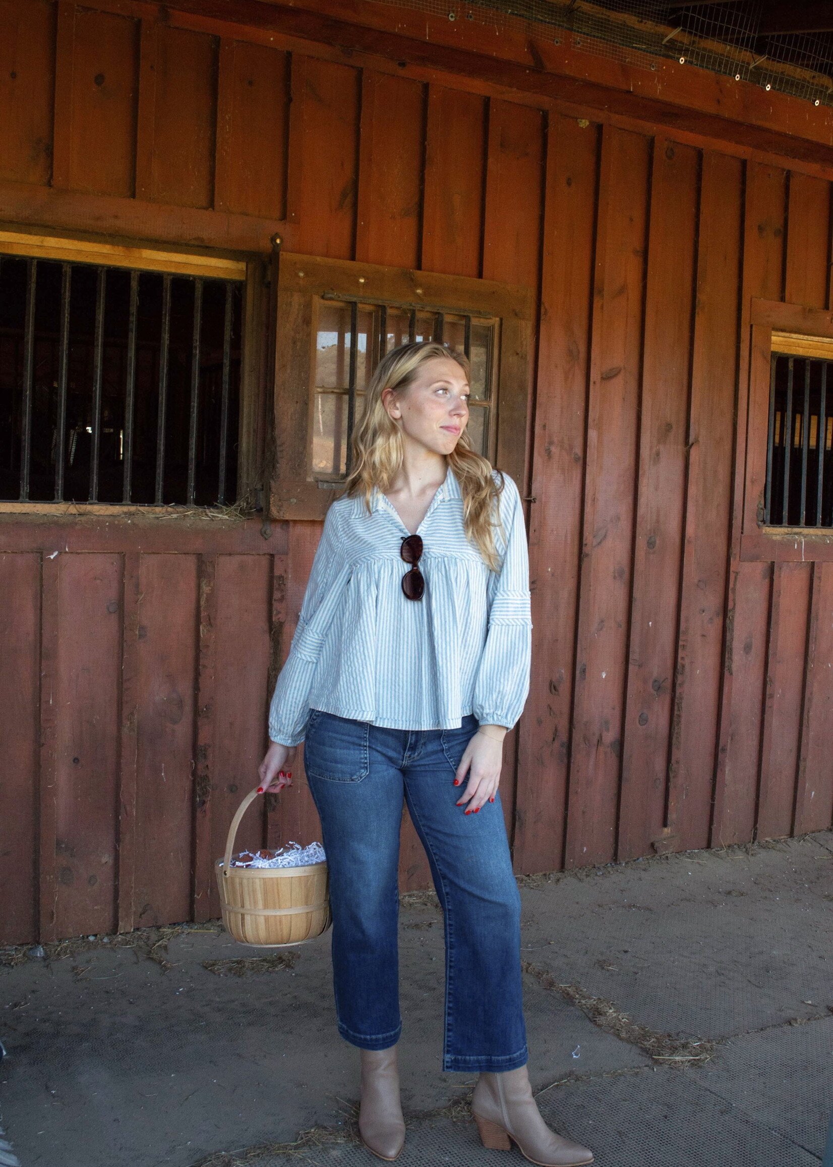 Crystal Stripe Bubble Blouse