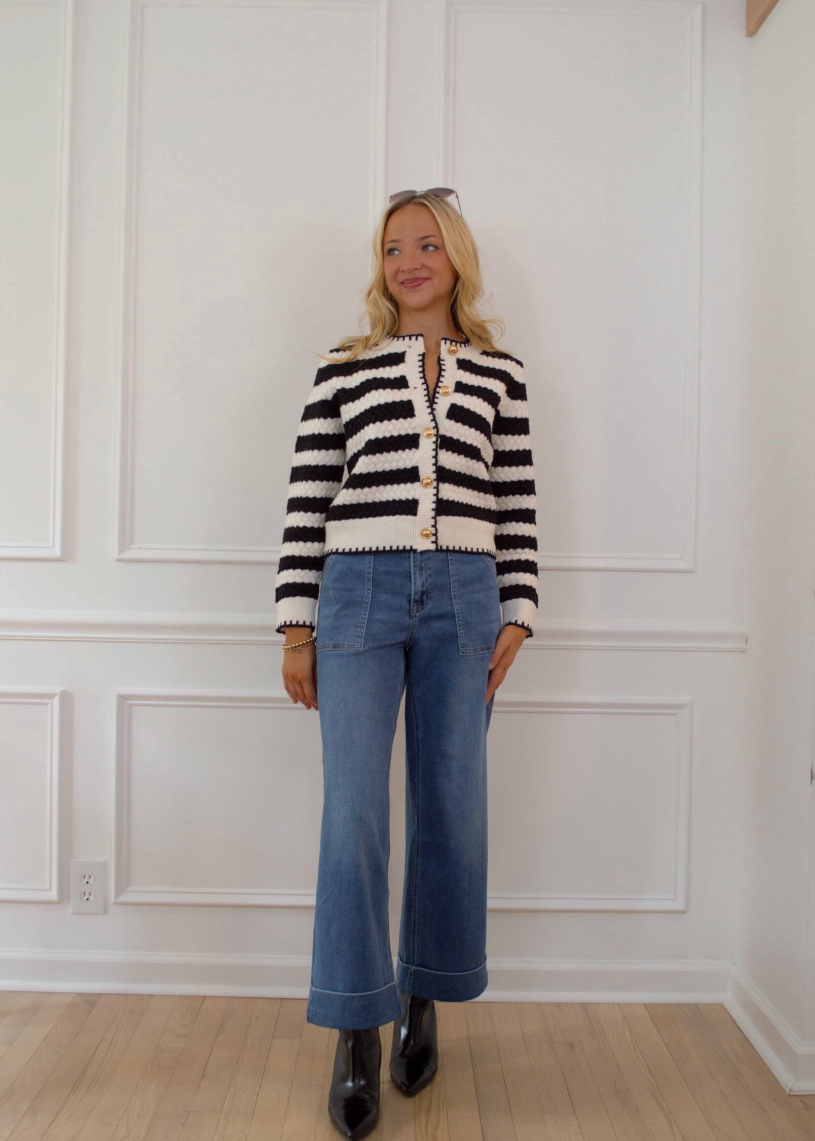 Remi High Rise Wide Cuffed Jeans