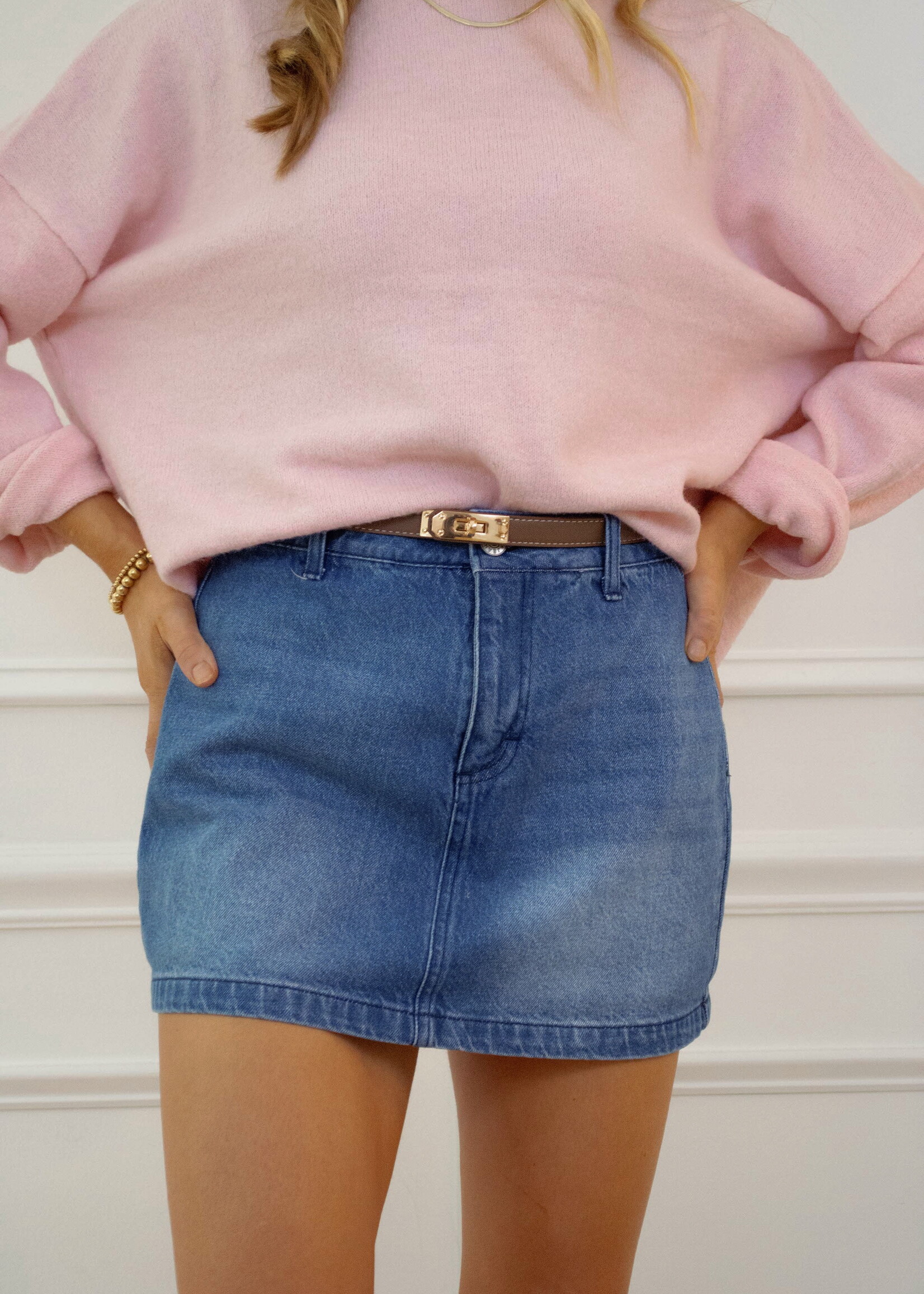 Augustine Barrel Denim Skort