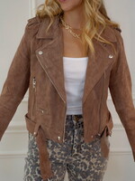 Haisley Suede Moto Jacket