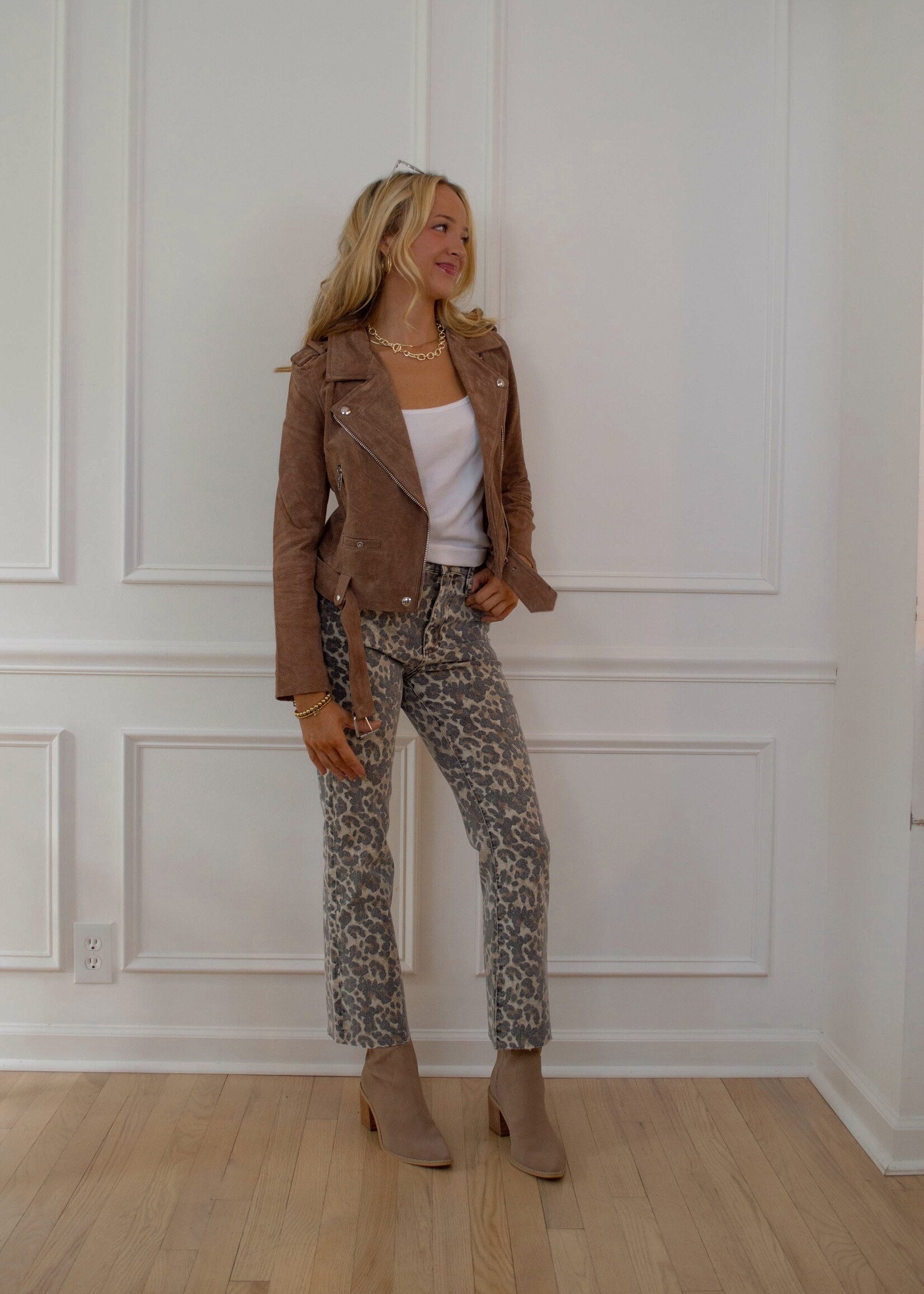 Haisley Suede Moto Jacket