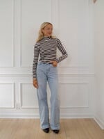Cynthia Stripe Long Sleeve Turtleneck Top
