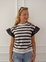 Keily Fuzzy Faux Leather Top