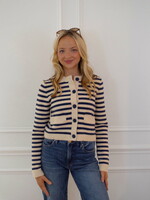 Chloe Button Down Striped Cardigan