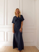 Everest Satin Lace Blouson Maxi Dress