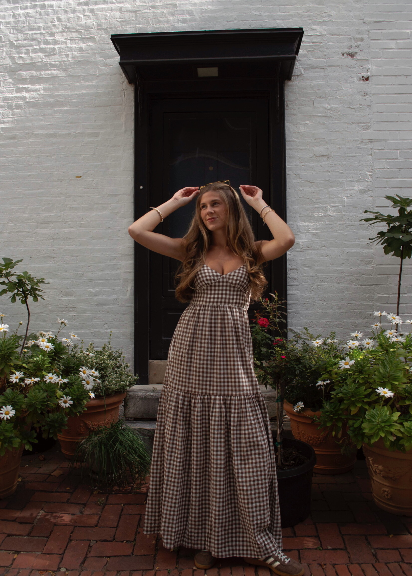 Elspeth Gingham Tiered Maxi Dress