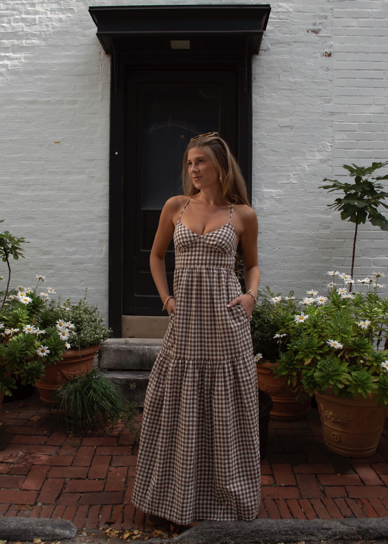 Elspeth Gingham Tiered Maxi Dress