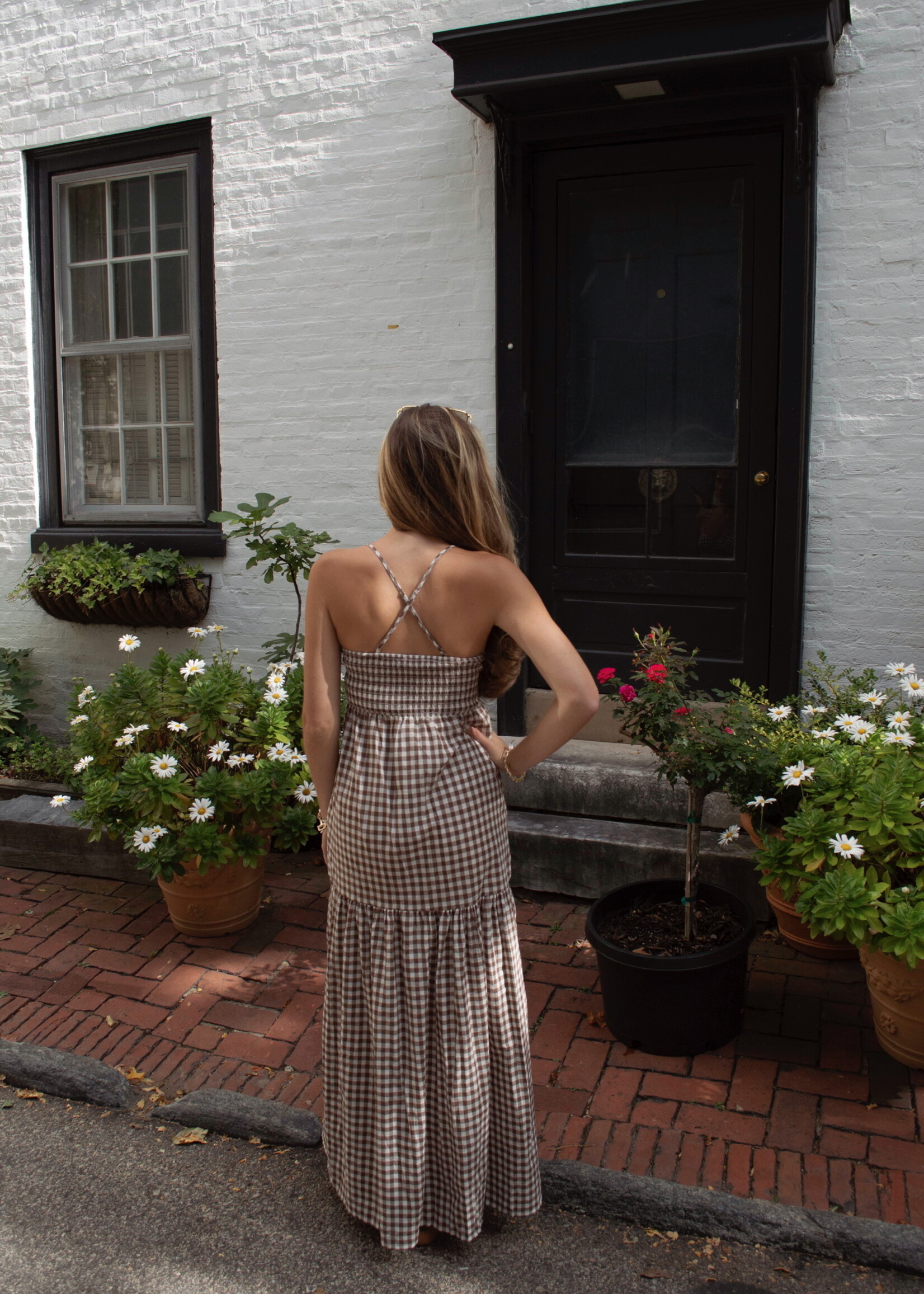 Elspeth Gingham Tiered Maxi Dress