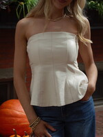 Avalon Vegan Leather Strapless Top