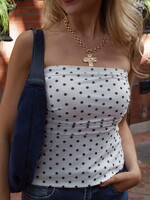 Ditsy Mesh Polka Dot Tube Top