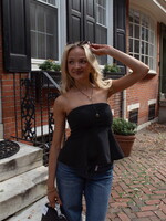 Enda Strapless Peplum Top