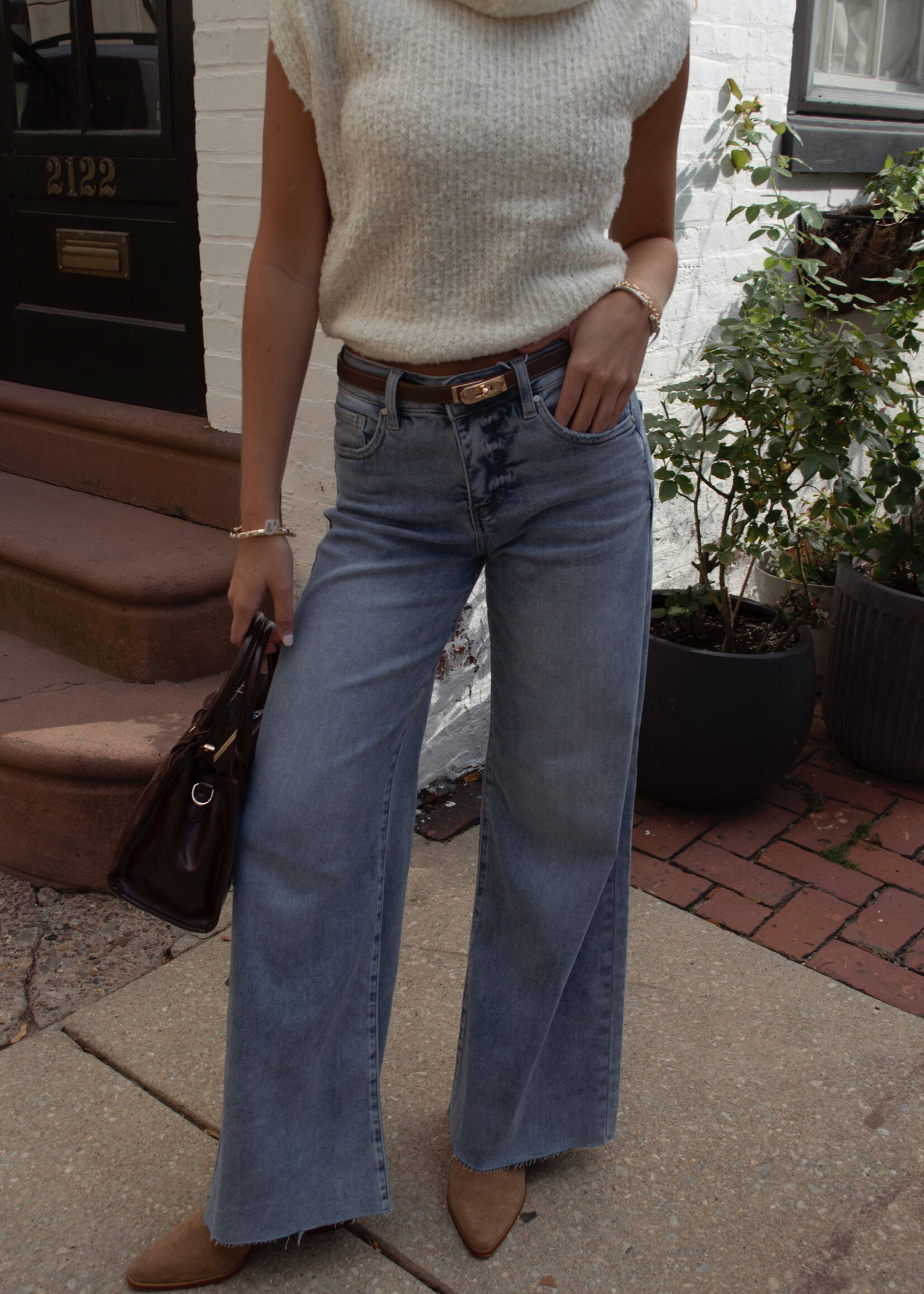 JJ High Rise Ankle Palazzo Jeans