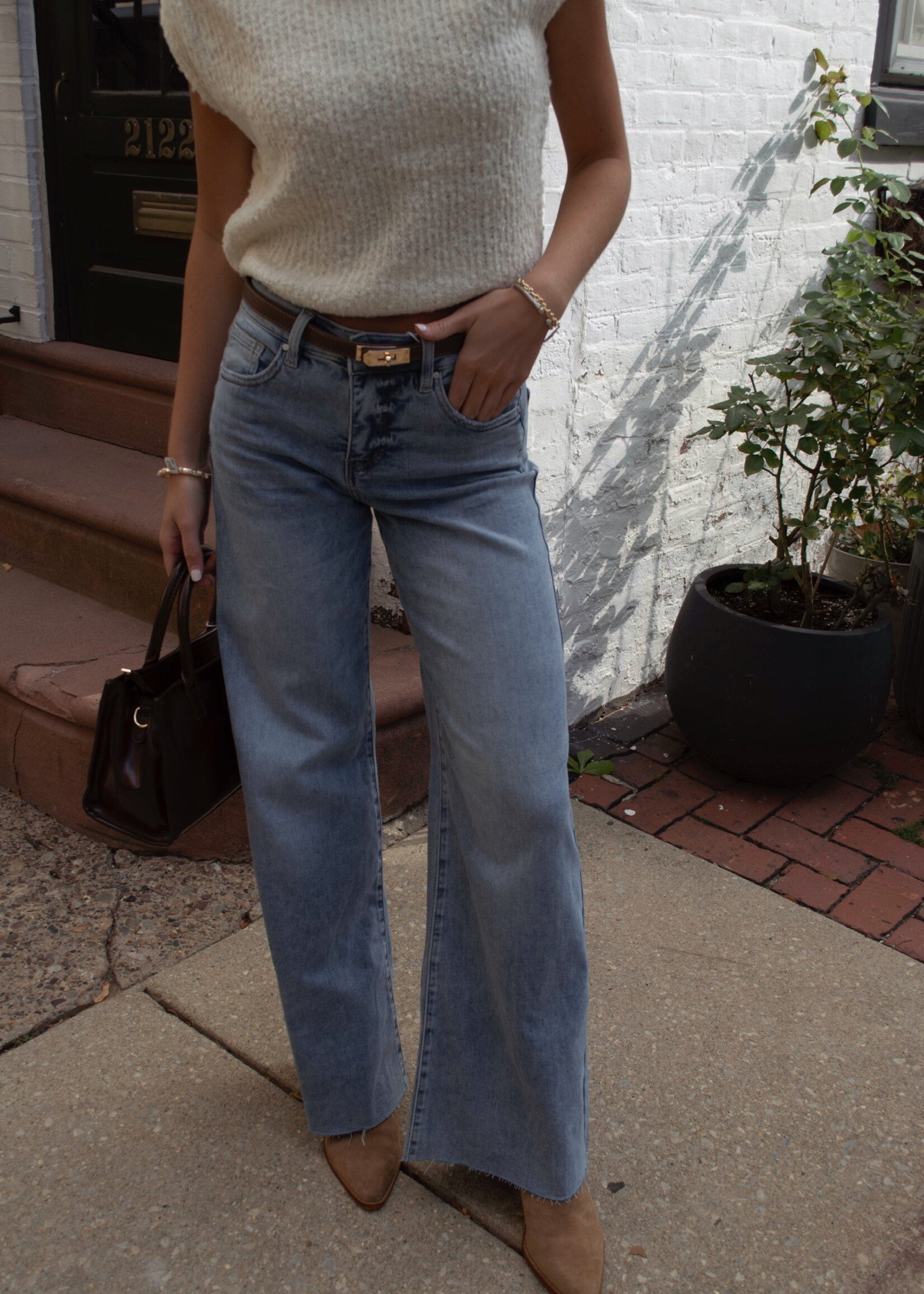 JJ High Rise Ankle Palazzo Jeans
