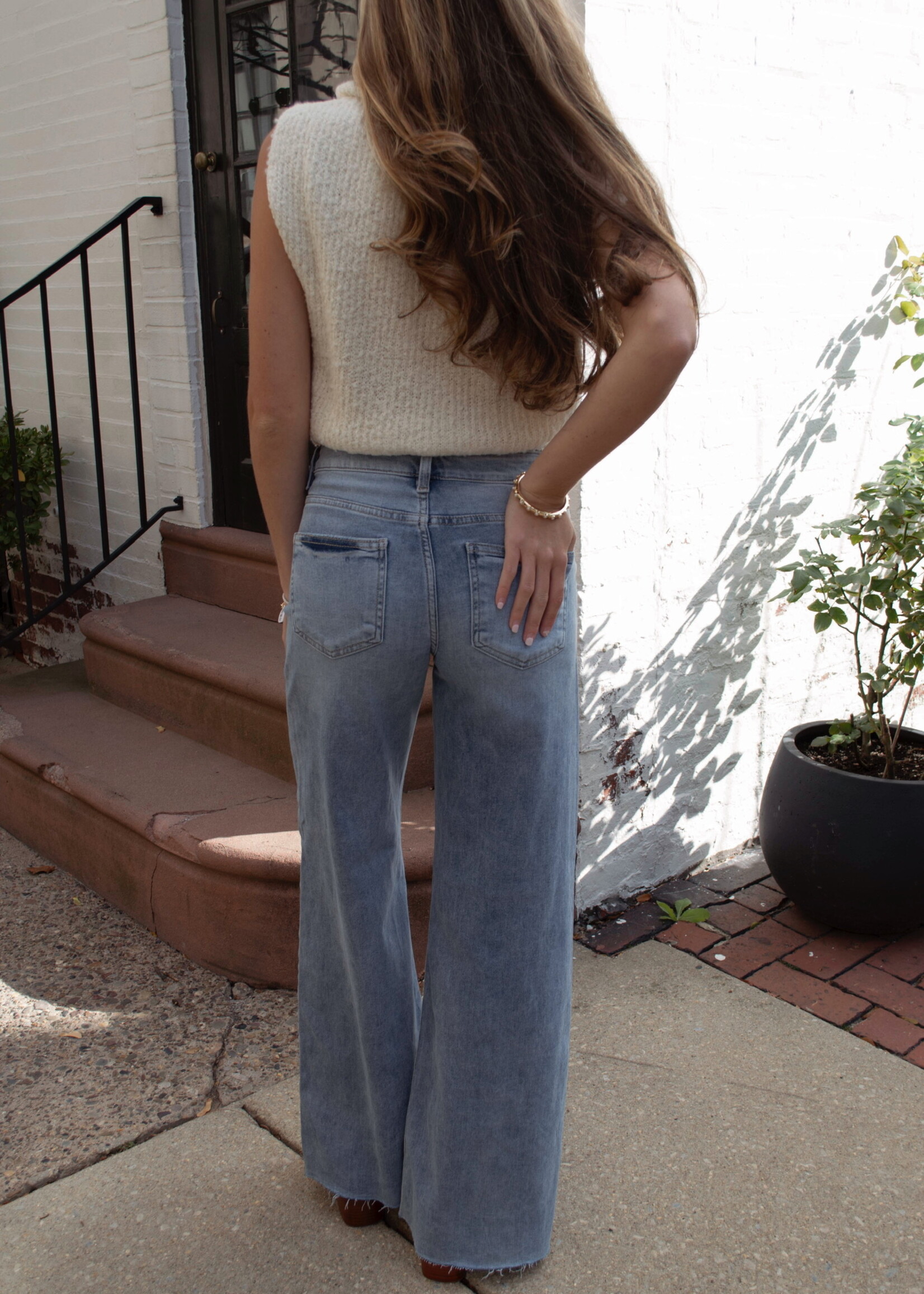 JJ High Rise Ankle Palazzo Jeans