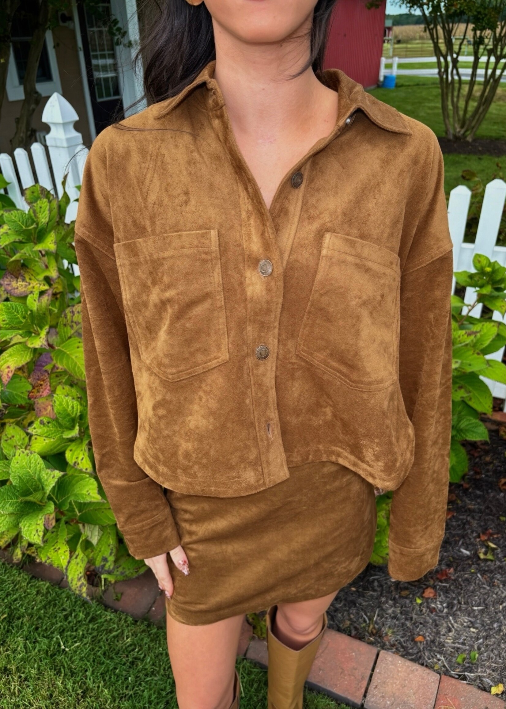 Z Supply All Day Cropped Suede Jacket