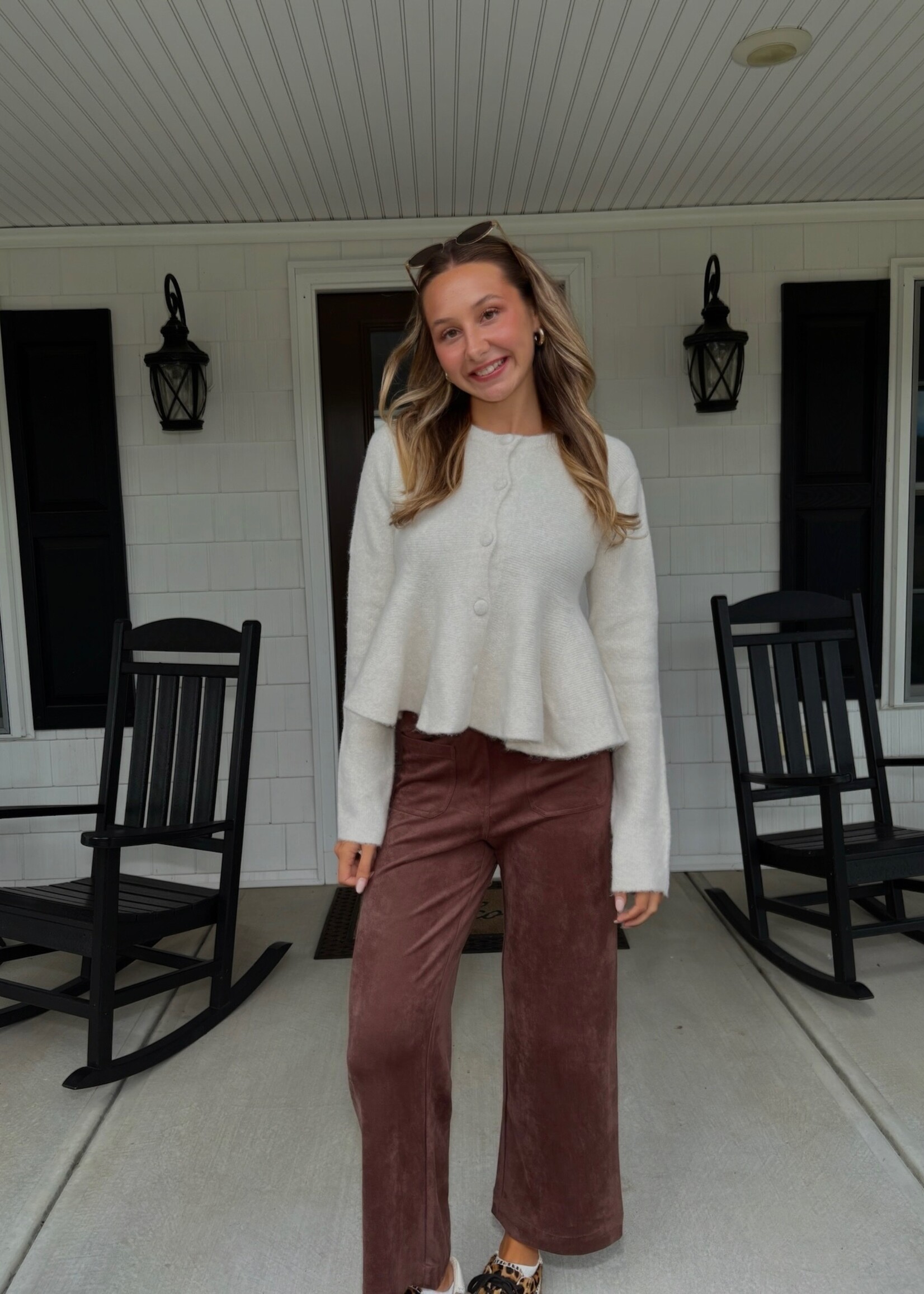 Lewes Faux Suede Wide Leg Pant