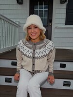 Elka Button Front Pattern Knitted Cardigan