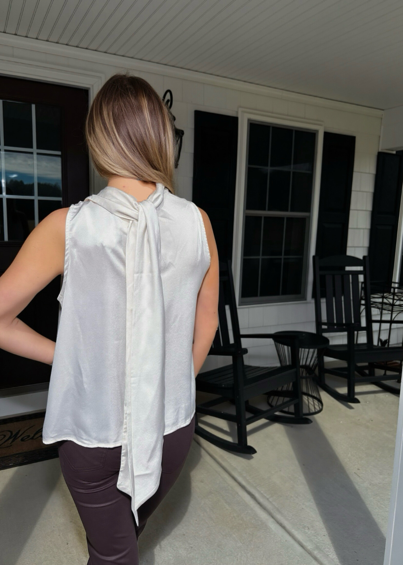 Ariel Twist Detail Silk Top