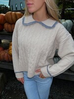 Queenie Contrast Collared Sweater