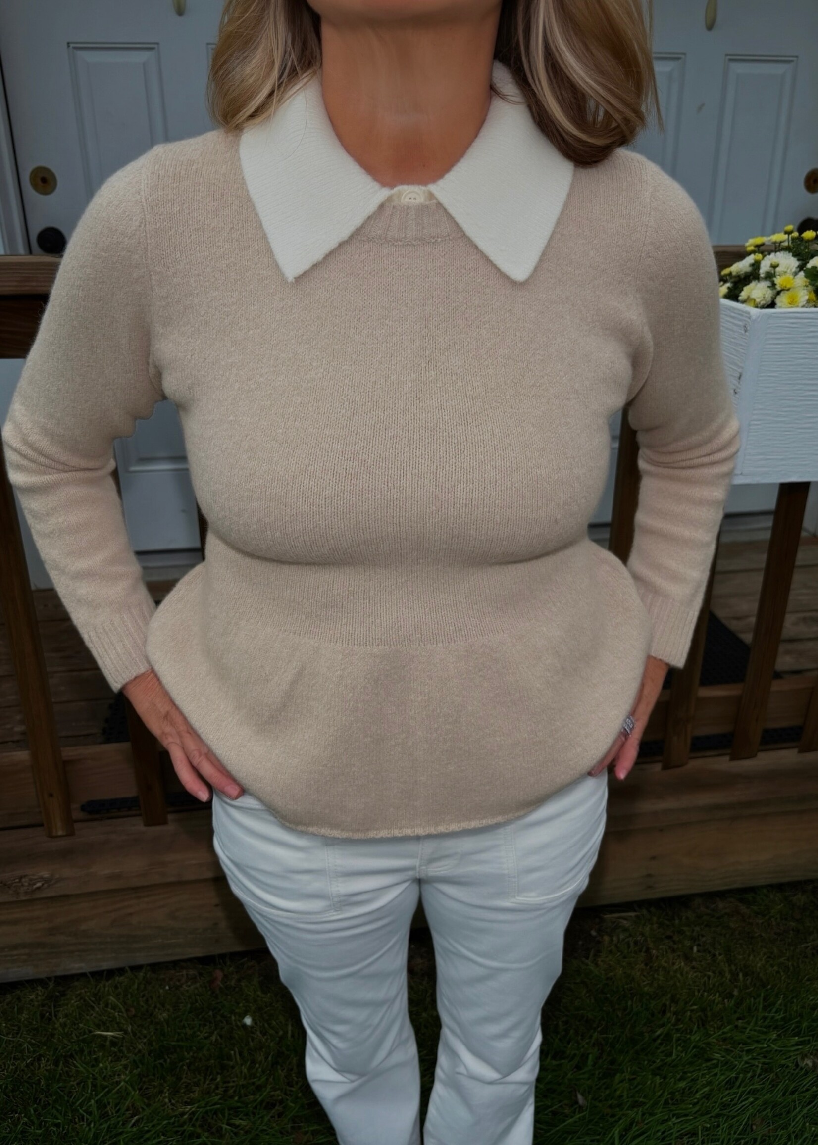 Clancey Collared Polo Sweater Top