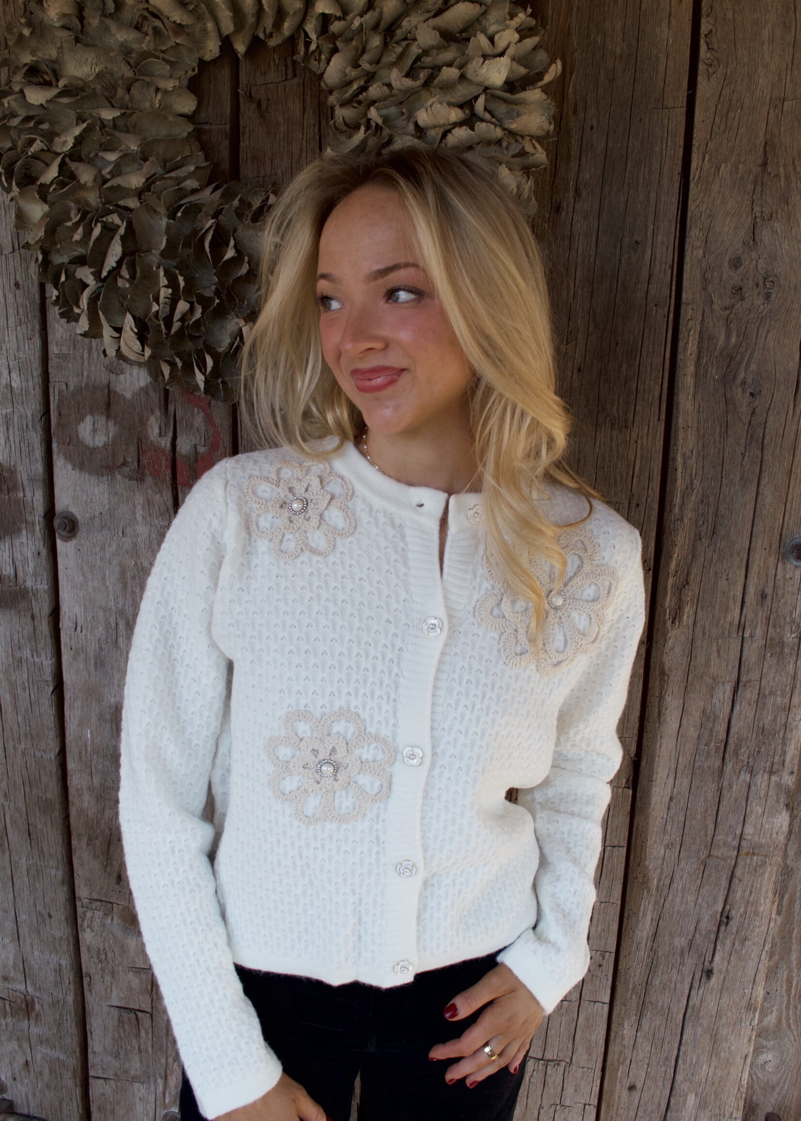 Crochet Flowers Boxy Cardigan