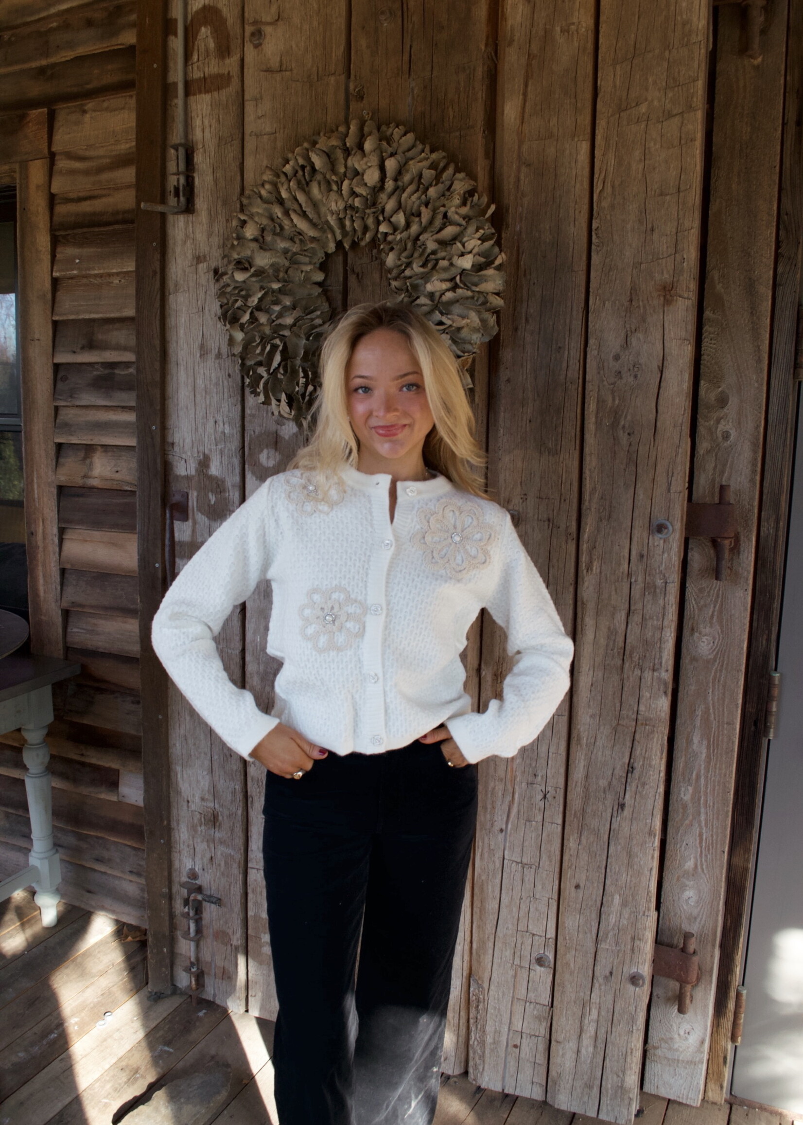 Crochet Flowers Boxy Cardigan