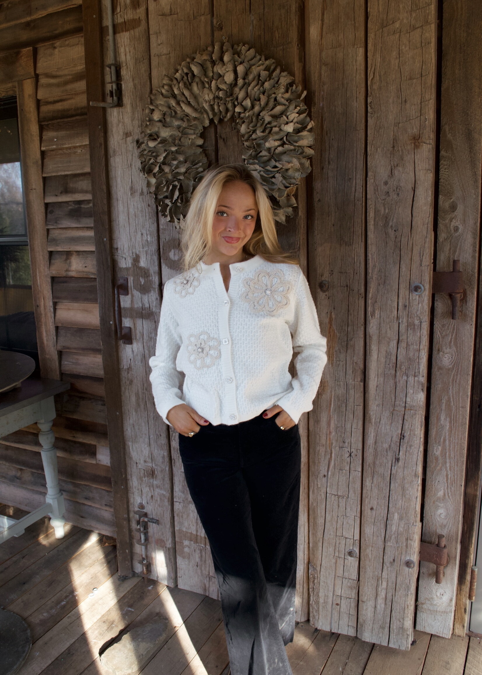 Crochet Flowers Boxy Cardigan