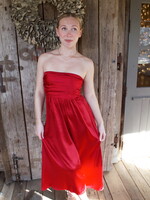 Amiah Satin Ruched Tube Maxi Dress