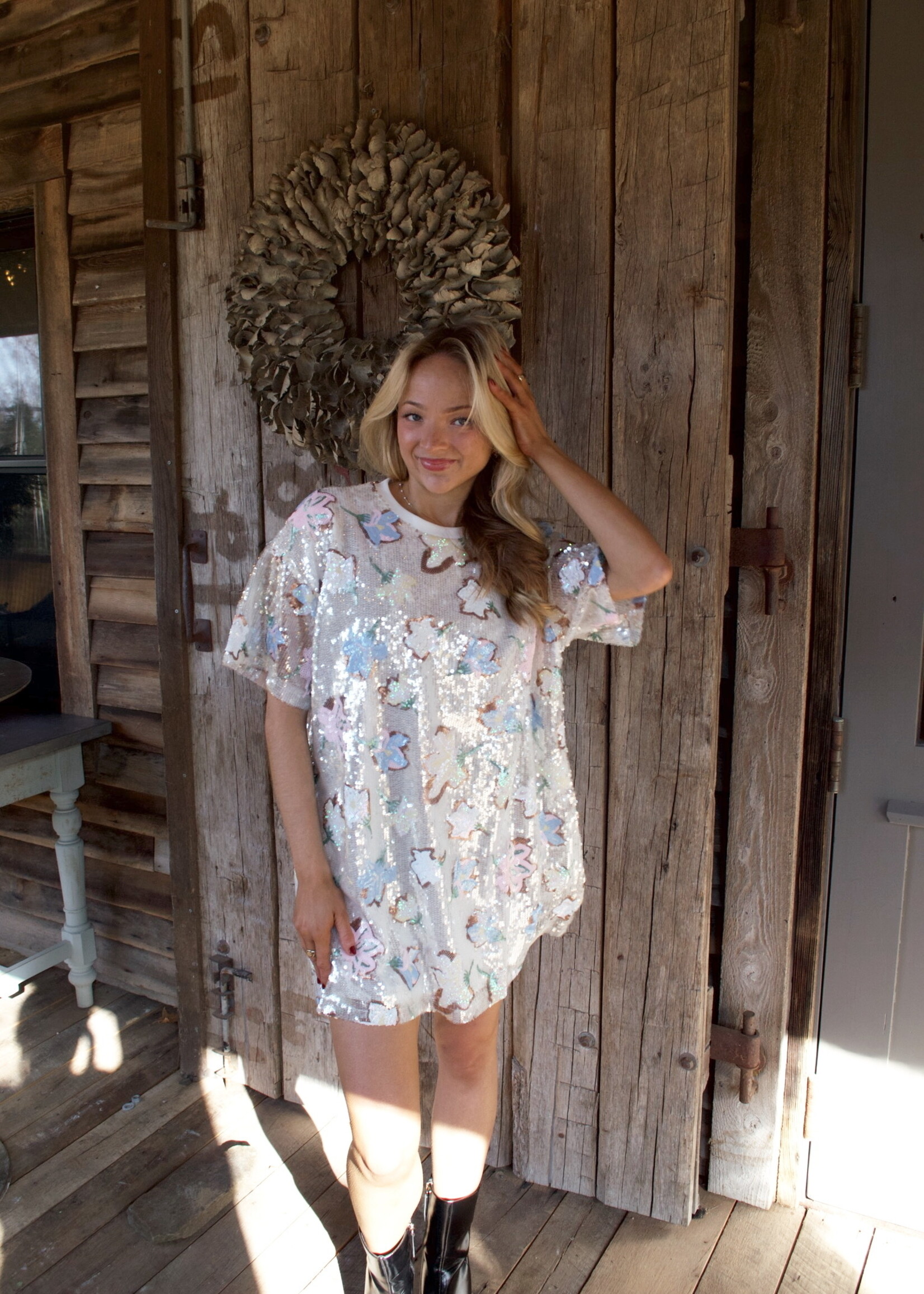 Lita Floral Sequins Mini Dress