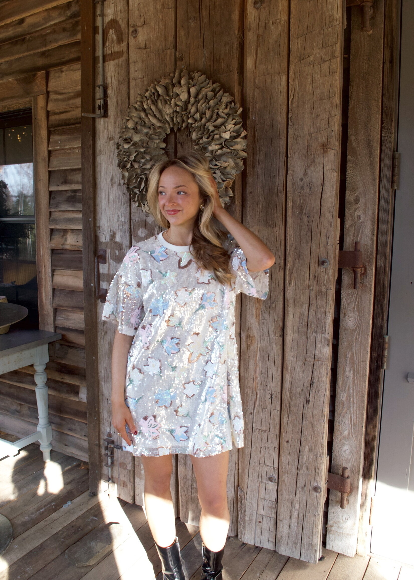 Lita Floral Sequins Mini Dress