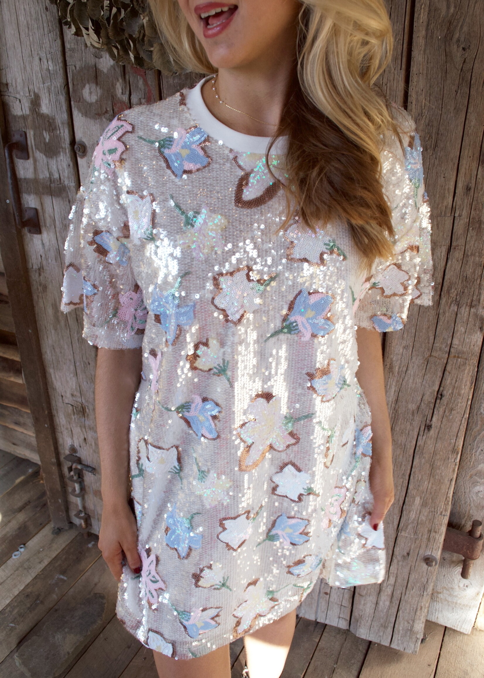 Lita Floral Sequins Mini Dress