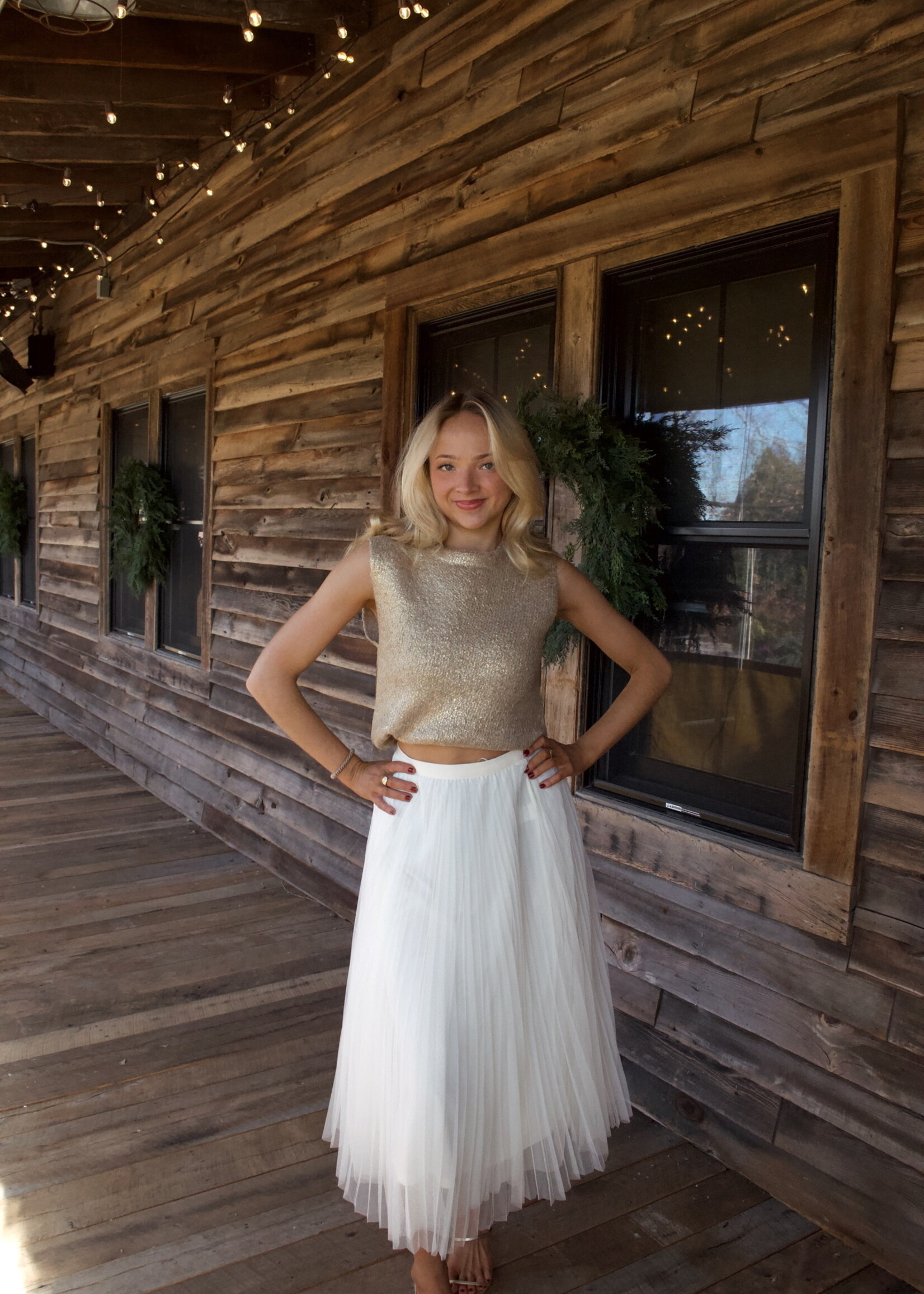 Kaira Pleated Tulle Skirt