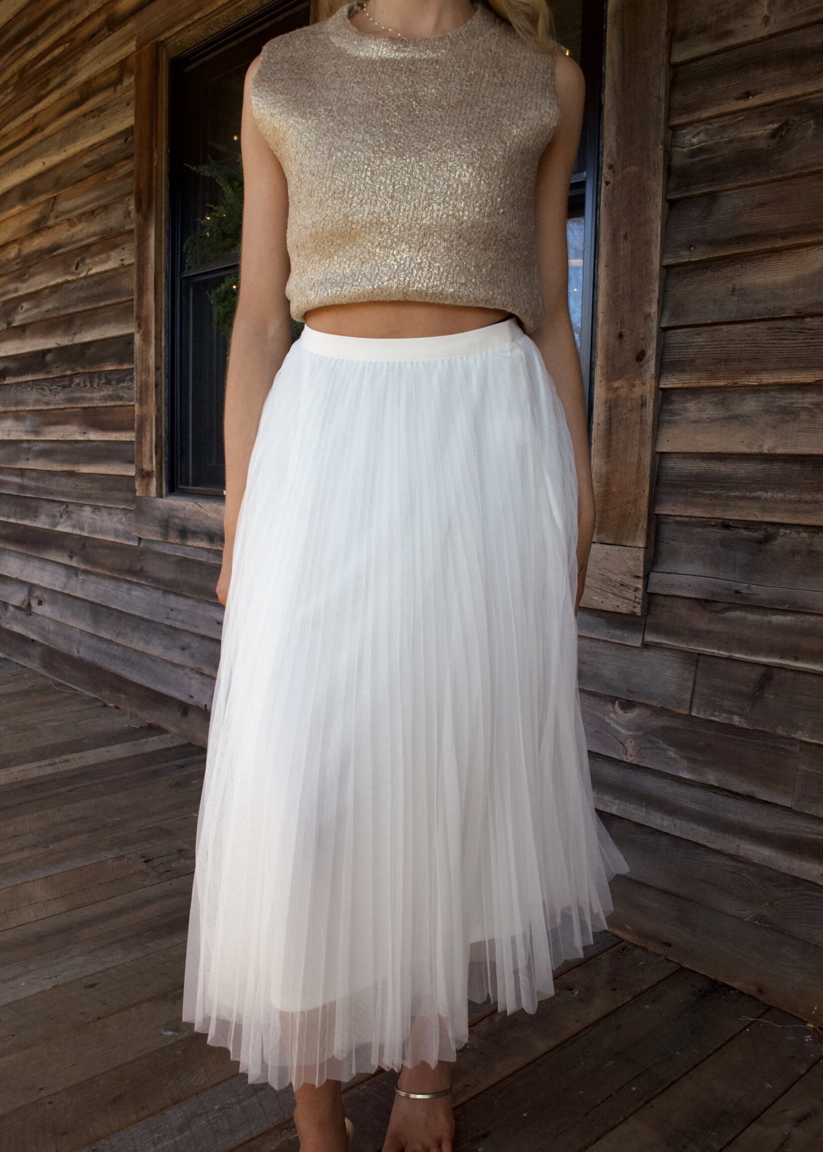 Kaira Pleated Tulle Skirt