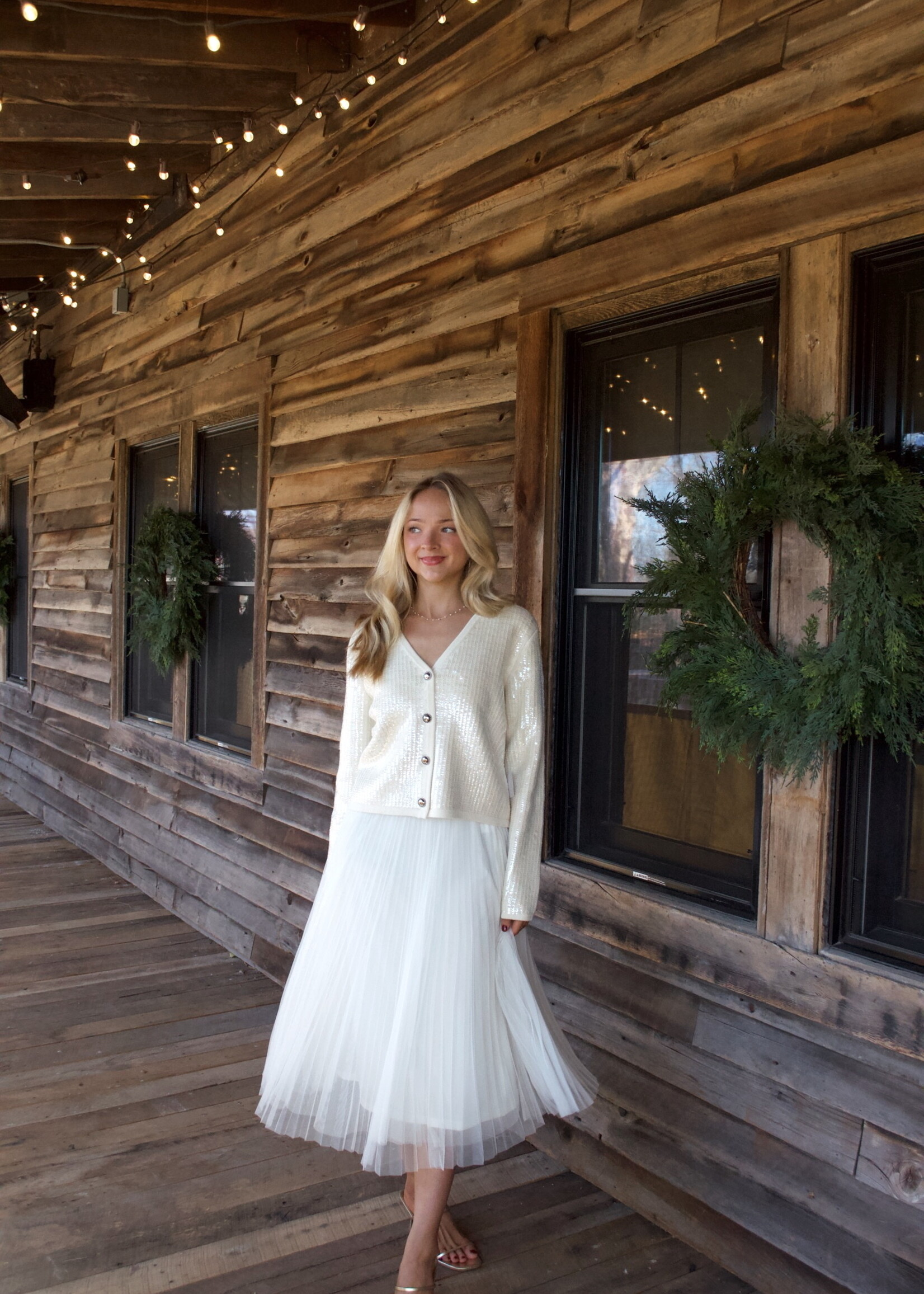 Carli Sequin Button Down Cardigan