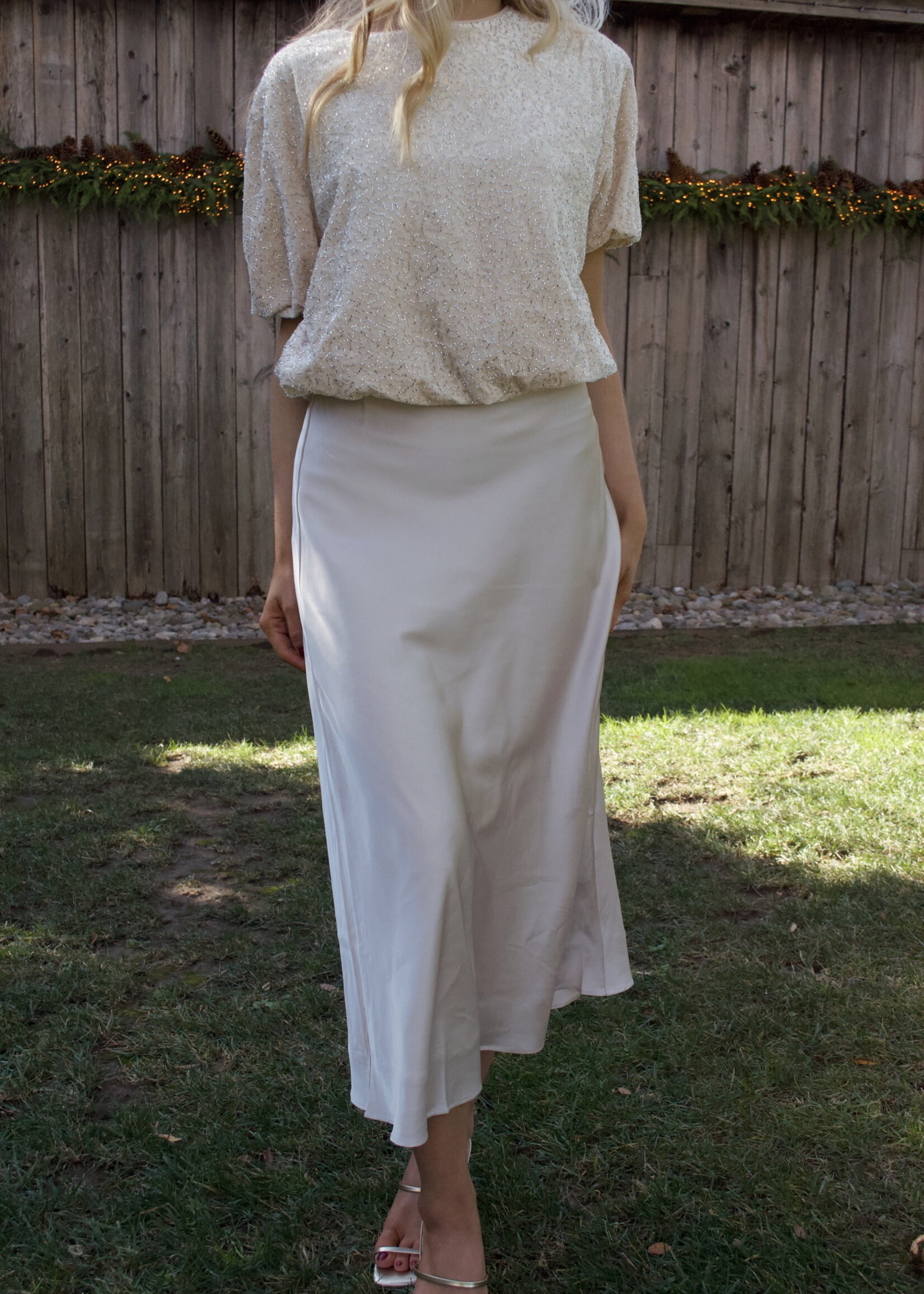 Ellie Satin Midi Skirt