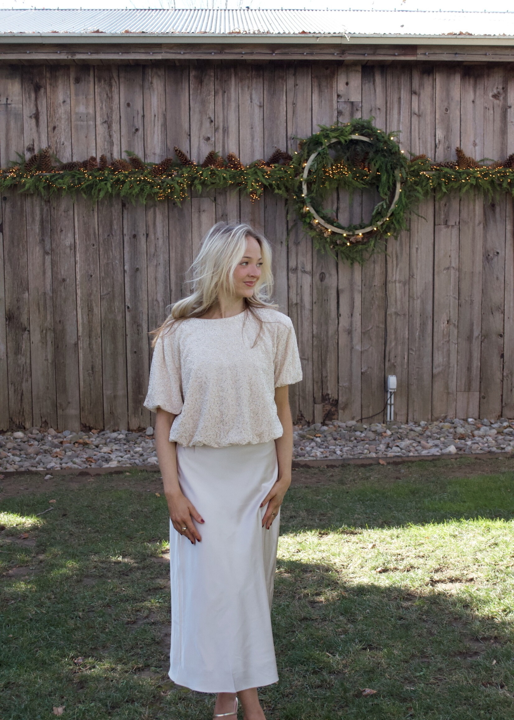 Ellie Satin Midi Skirt