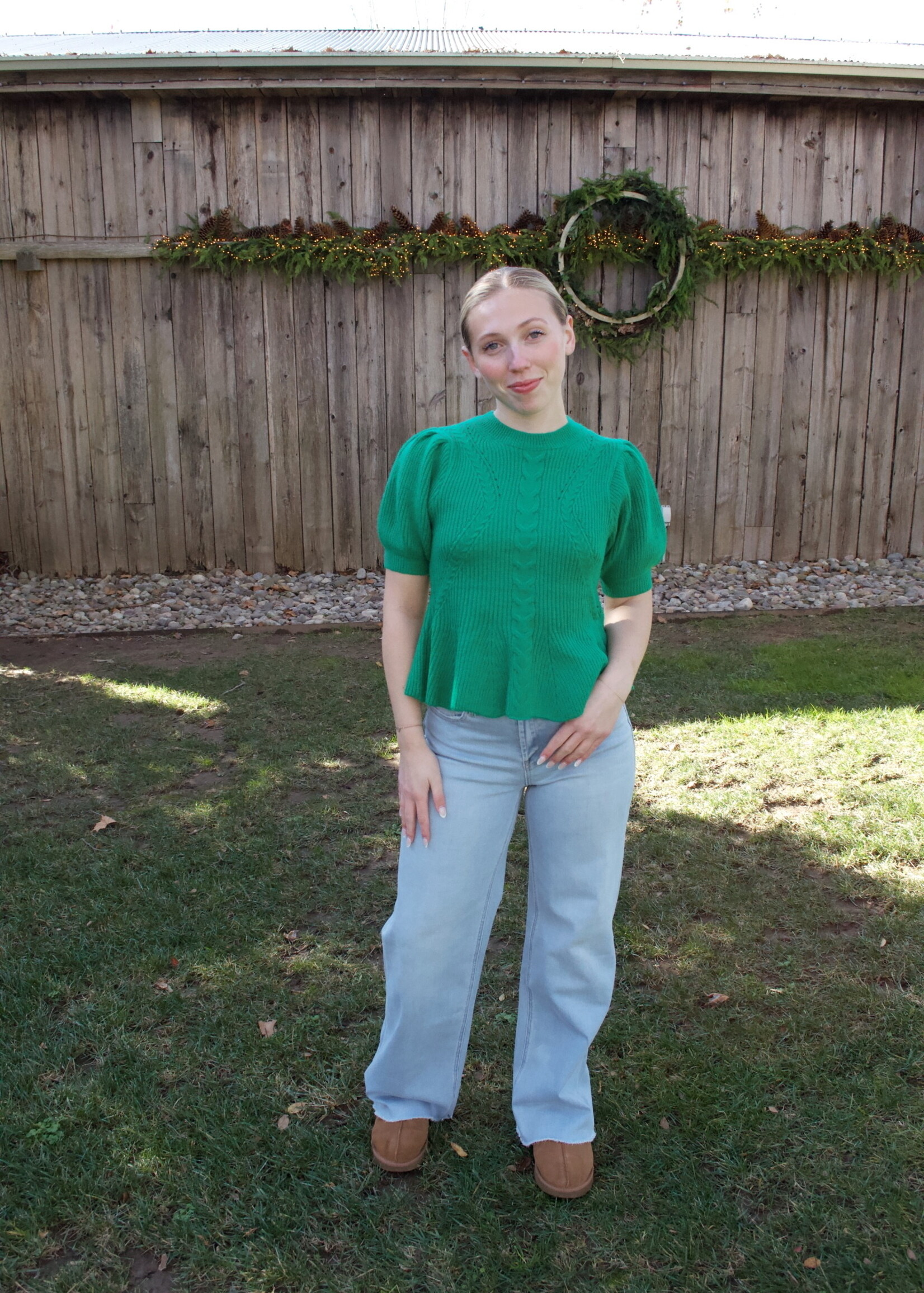 Chrisley Puff Sleeve Knit Top