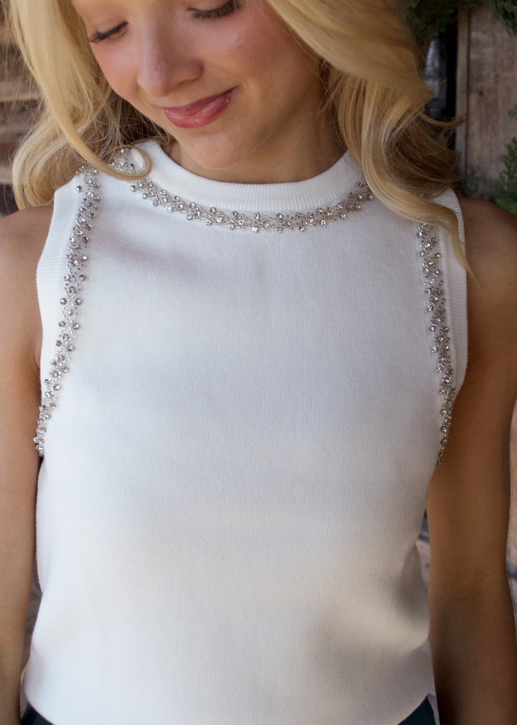 Agatha Crystal Trim Top