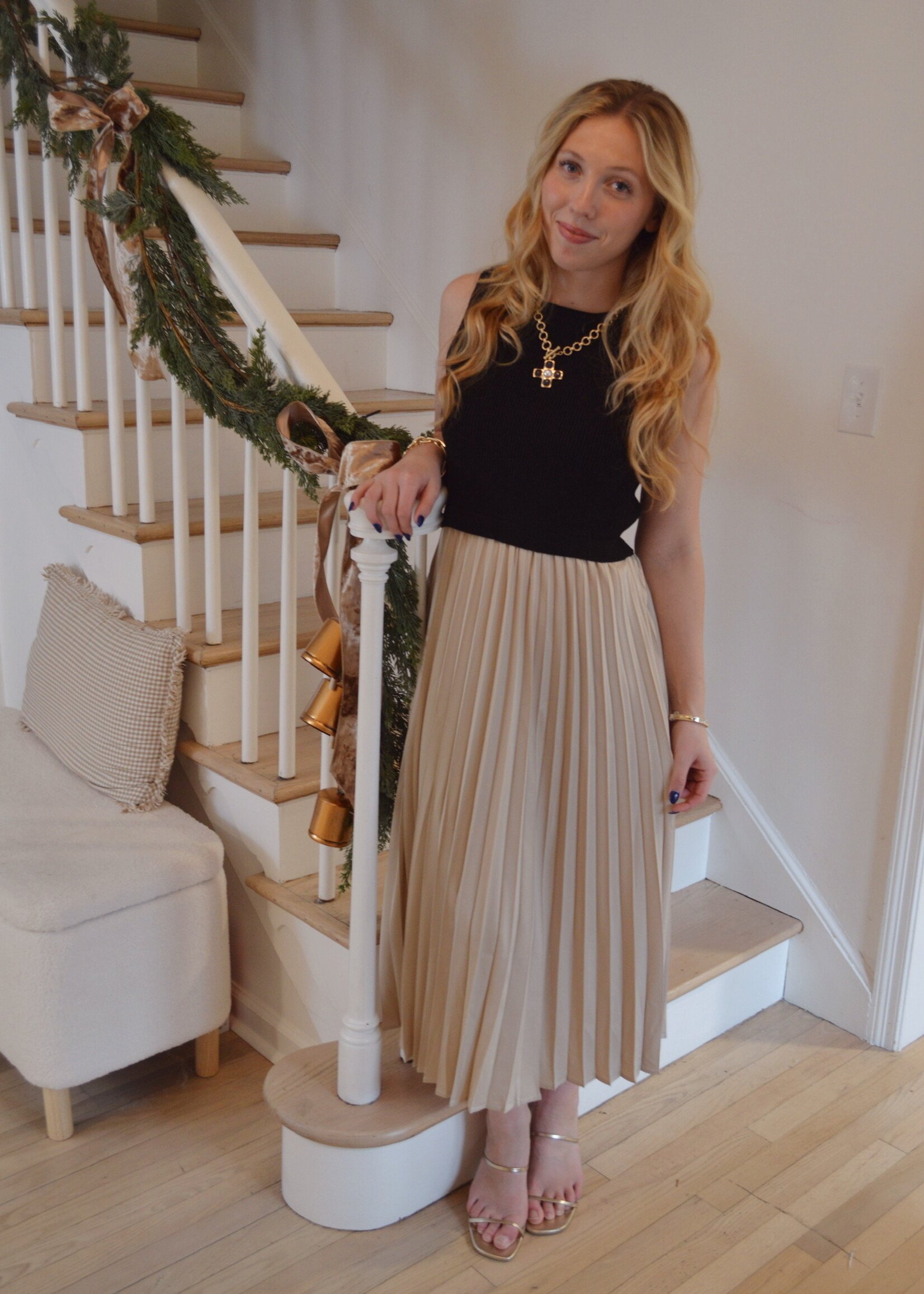 Jaide Mixed Media Midi Dress