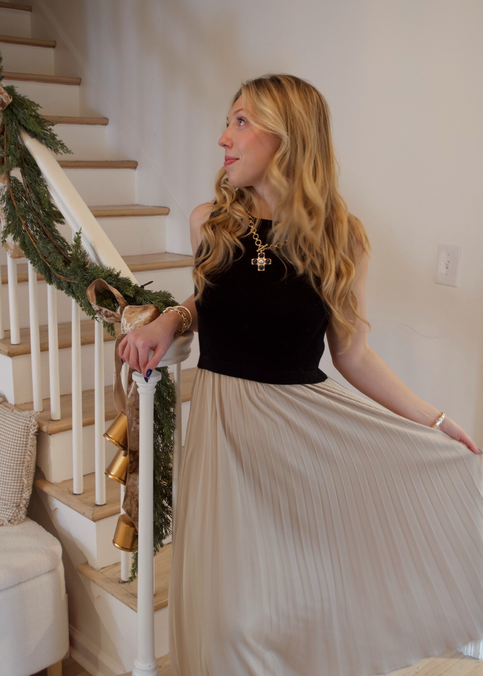 Jaide Mixed Media Midi Dress