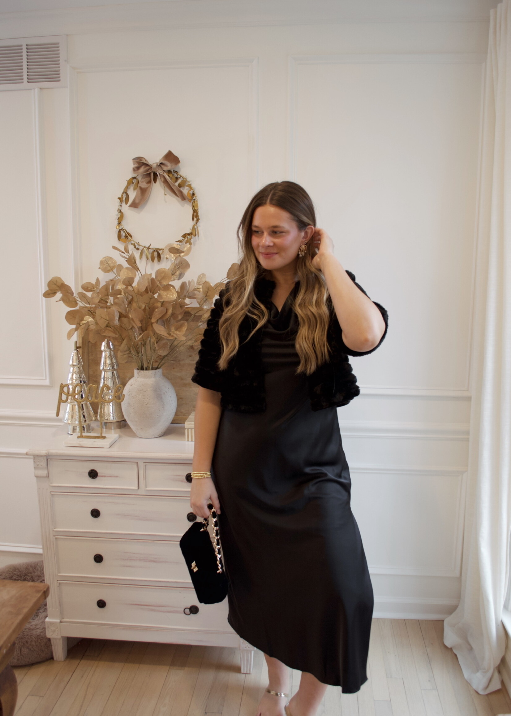 Mae Half Sleeve Faux Fur Crop Jacket